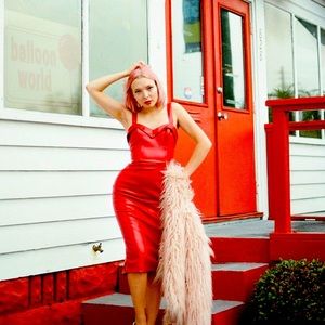 Deadly dames pleather dress xs